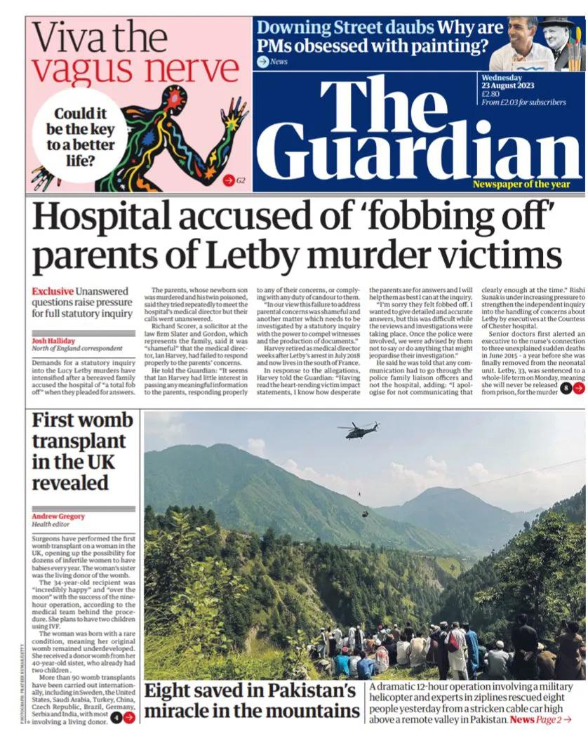   英护士杀婴案家属向医院追责

《卫报》报道，英国护士杀婴案中受害儿童的父母表