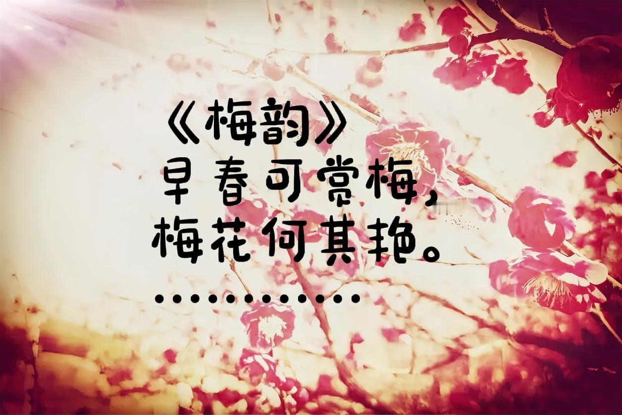 《梅韵》
早春可赏梅，
梅花何其艳。
蝶舞梅花间，
蝶舞梅花香，
蝶舞梅花动，