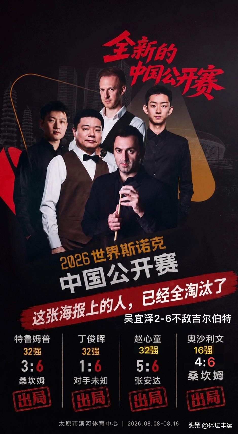 中国斯诺克赛事快讯，[捂脸][捂脸]海报有毒上者一轮游或止步16强🔥🔥

次