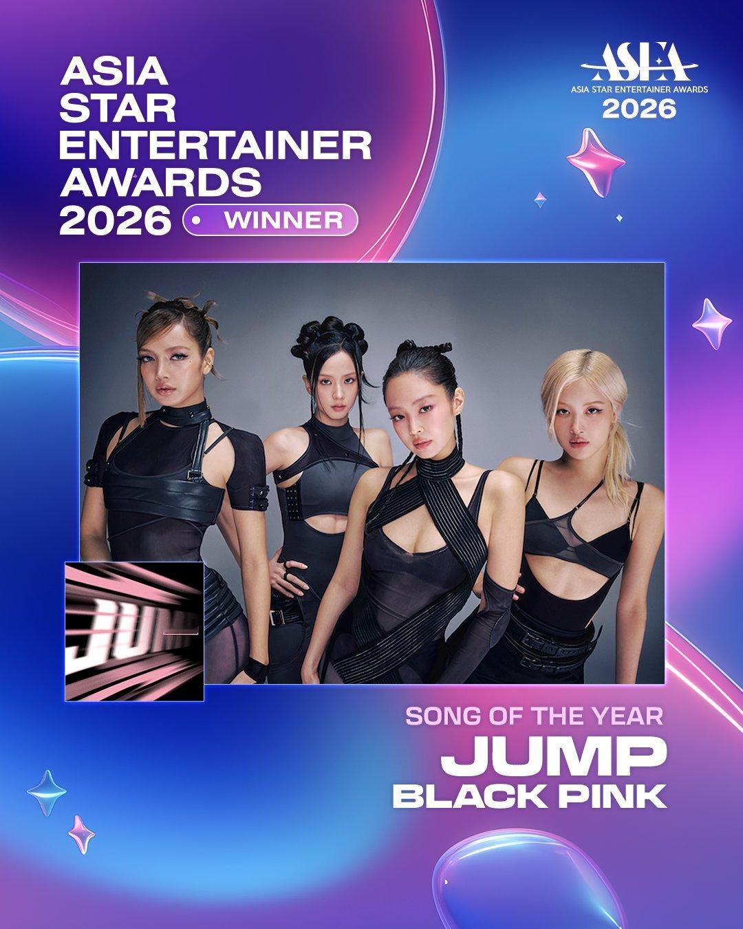 恭喜BLACKPINK在ASEA亚洲明星艺人奖上斩获大赏！！！她们的歌曲《JUM