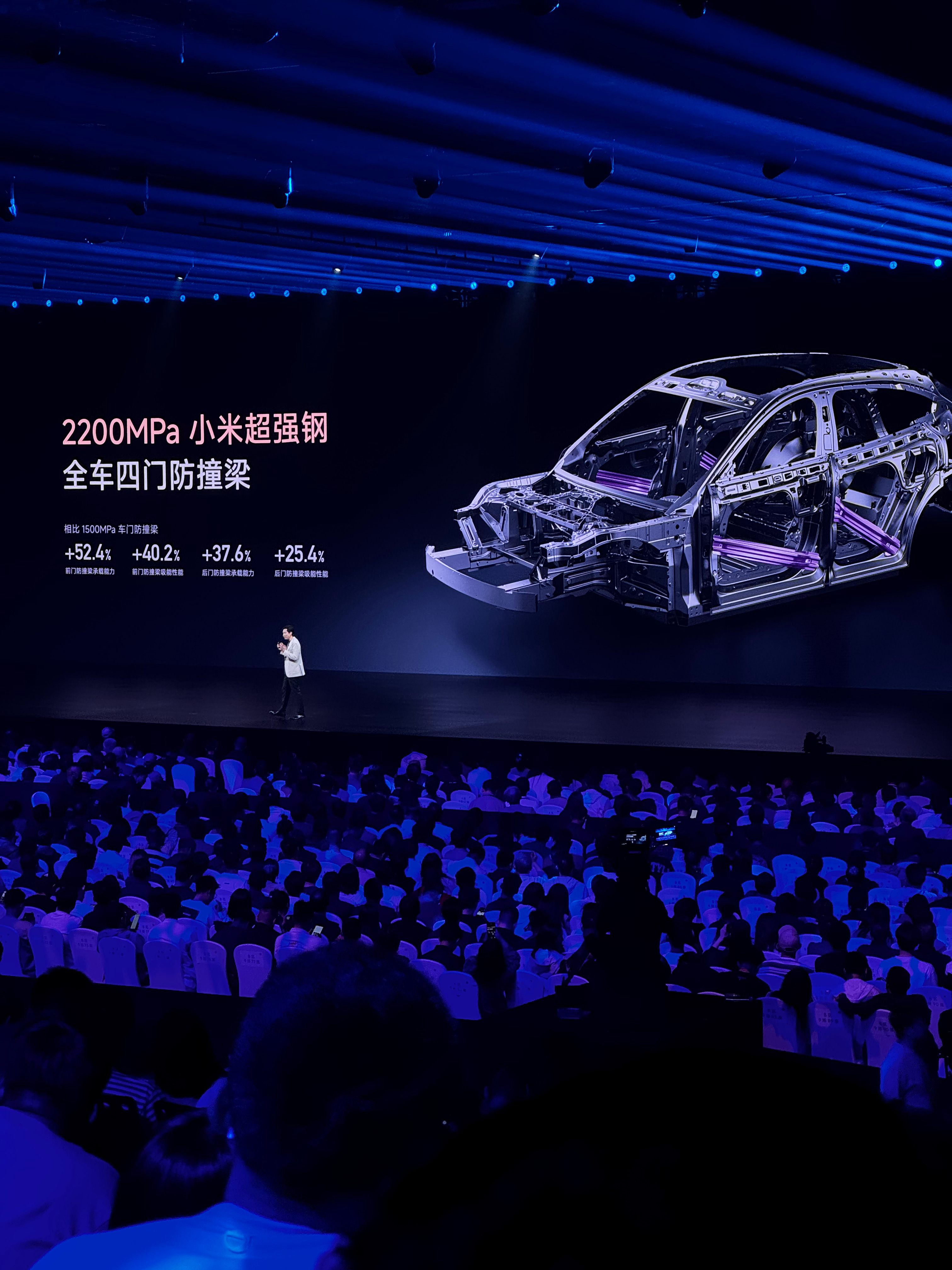 小米YU7上这次采用的2200Mpa的超强钢几乎是目前行业里面独一份了目前普遍采