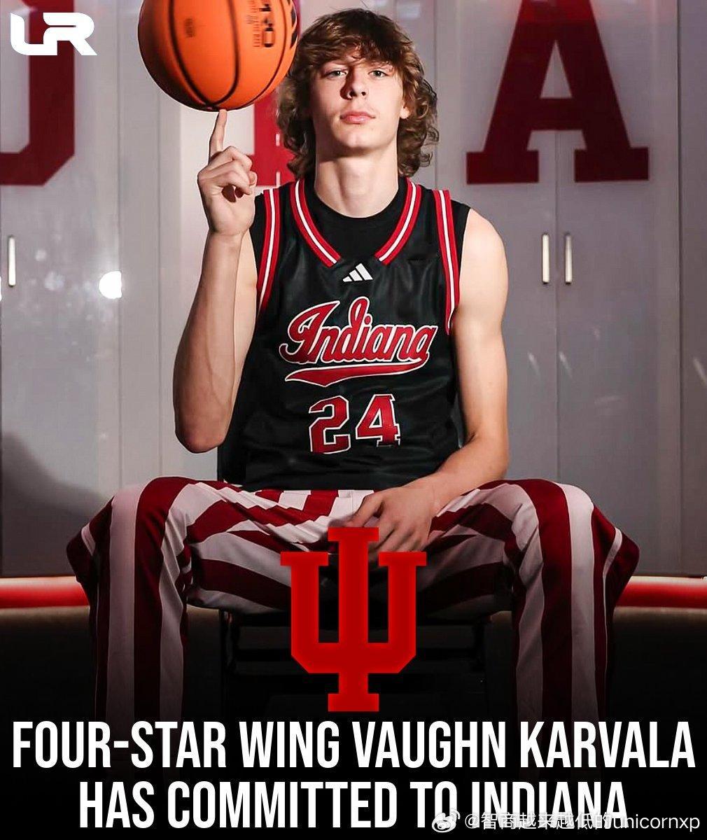 全美四星小前锋Vaughn Karvala不出所料承诺了印第安纳大学NCAA[超