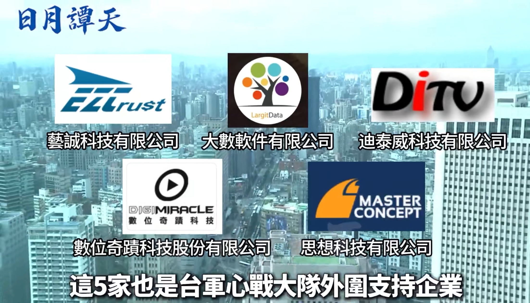 5家企业涉嫌支持台军心战大队就是这五家，看看都来自哪里 ​​​