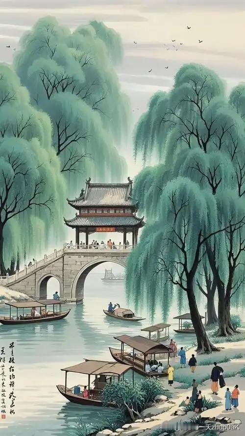《长安春晚》
——唐.温庭筠
四方无事太平年，
万象鲜明禁火前。
九重细雨惹春色