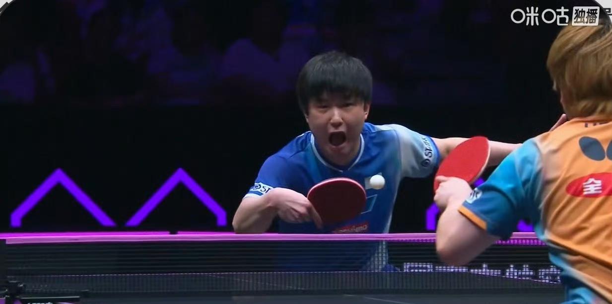 观众投票，张本智和🇯🇵胜率48%竟然低于宇田幸矢🇯🇵的52%，
第一局张