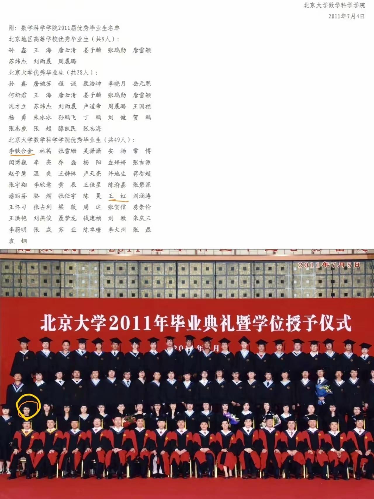 [小鼓掌][小鼓掌][小鼓掌]北大毕业照意外出圈！王虹被抢风头，全网围观硬核名字