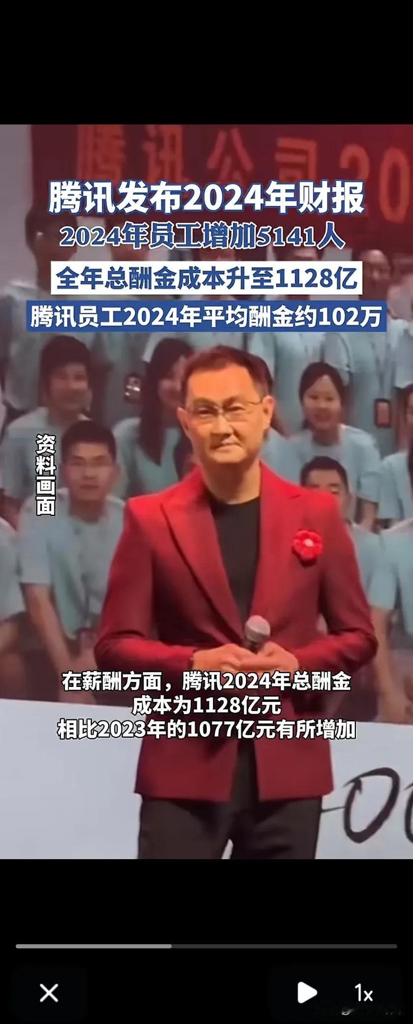 腾讯发布2024年财报，最让人羡慕的是，腾讯员工平均薪酬约102万元！我虽然不打