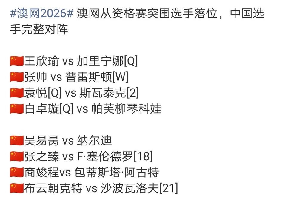 单打十连败后三连胜晋级澳网正赛，袁悦的运气到头了……这一次抽到2号种子斯瓦泰克，