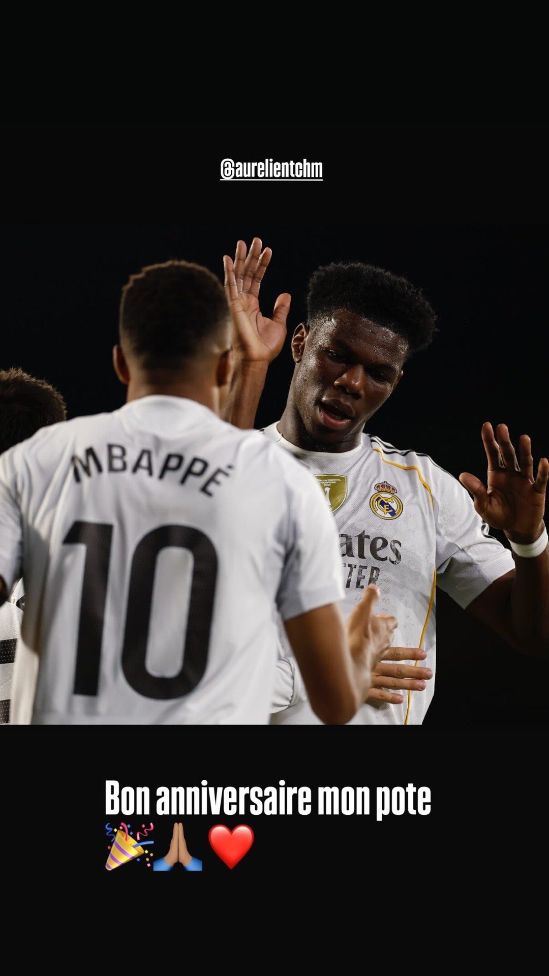 姆巴佩  IG STORY更新：生日快乐 我的朋友🎉🙏🏽❤️Bon ann