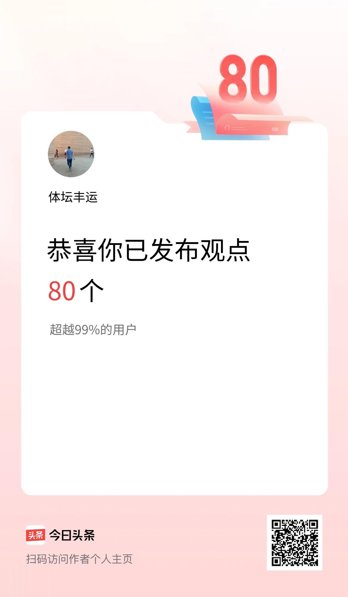我在头条累计投稿观点80个