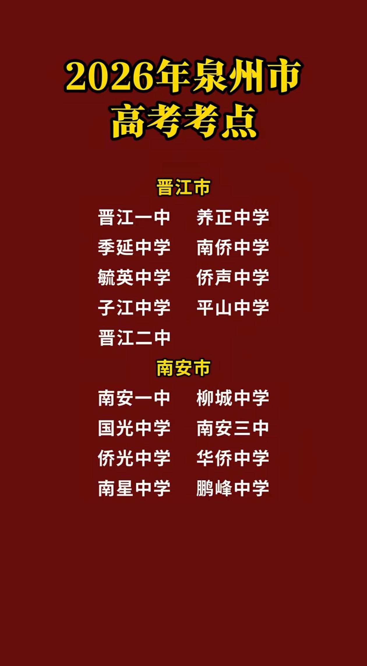 考场映民生，考点显实力！57个点，解码泉州县域发展新格局，托举全市教育新未来