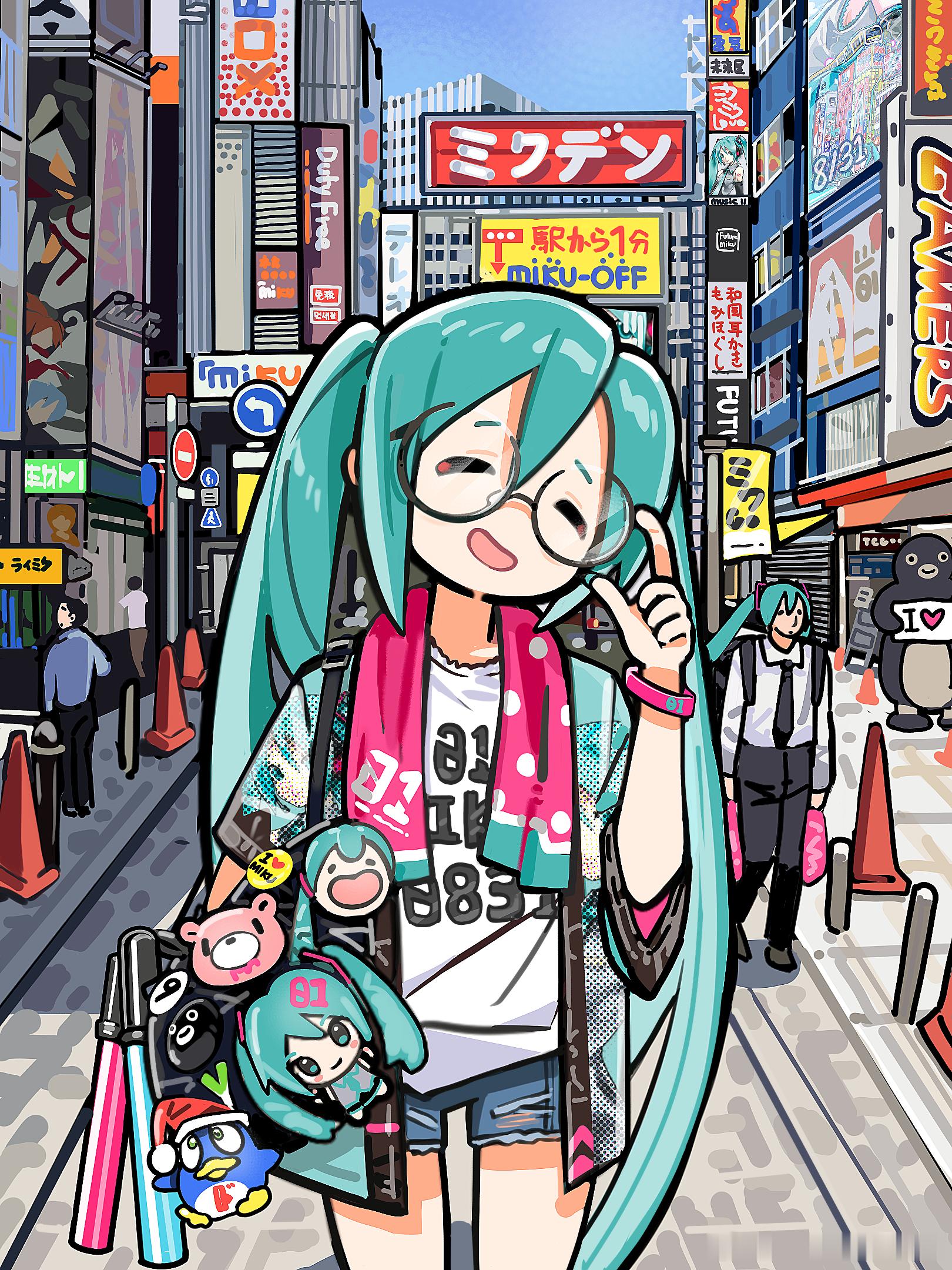 初音未来  在电器街口等着你哟～ 