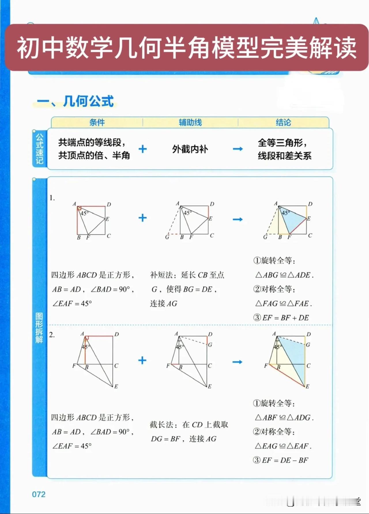 初中数学几何半角模型完美解读