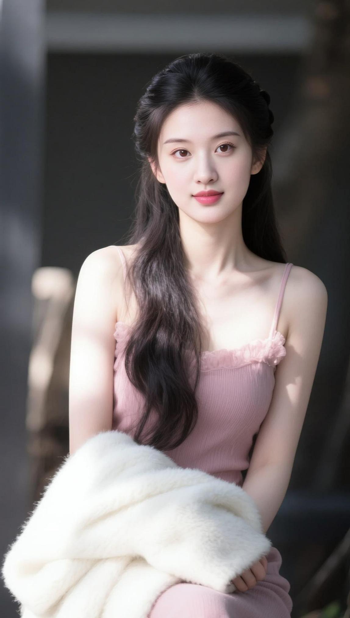 AI暖光连衣裙写真 抖音ai创作