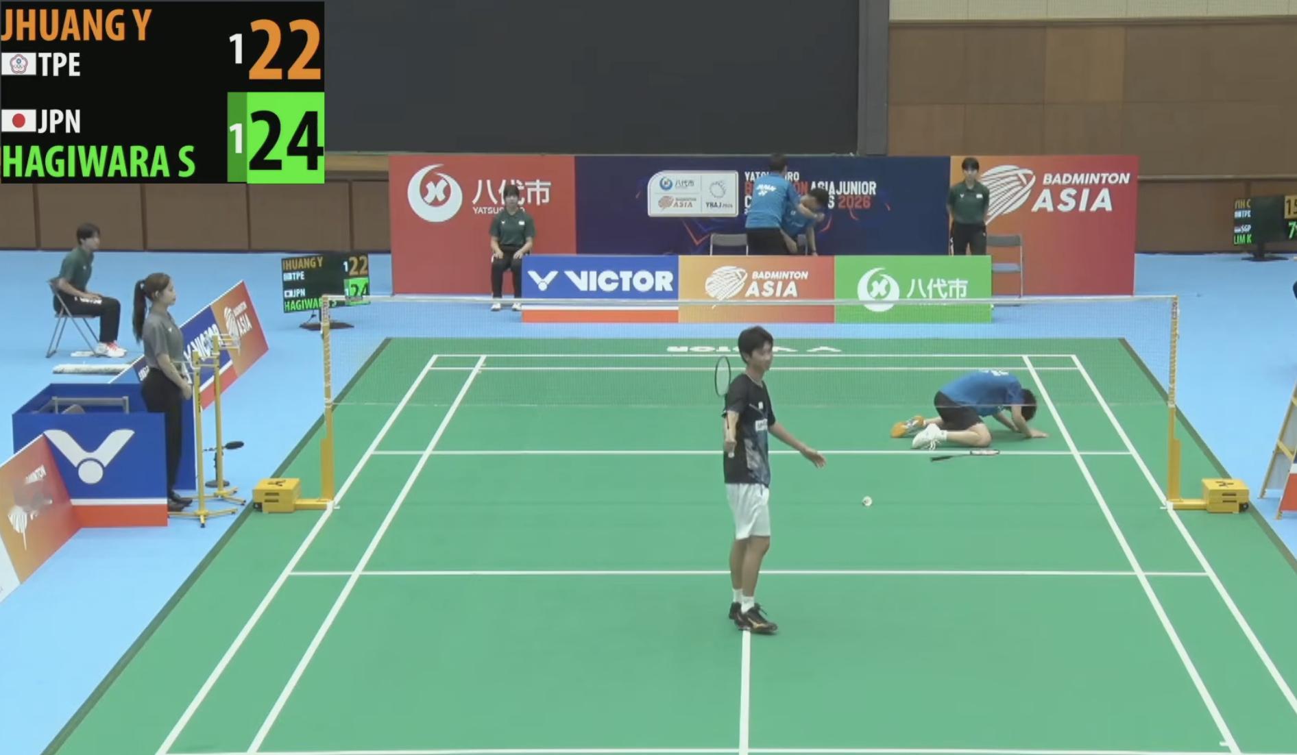 萩原骏希🇯🇵 21-17、20-22、24-22 庄沅学2026年羽毛球亚青
