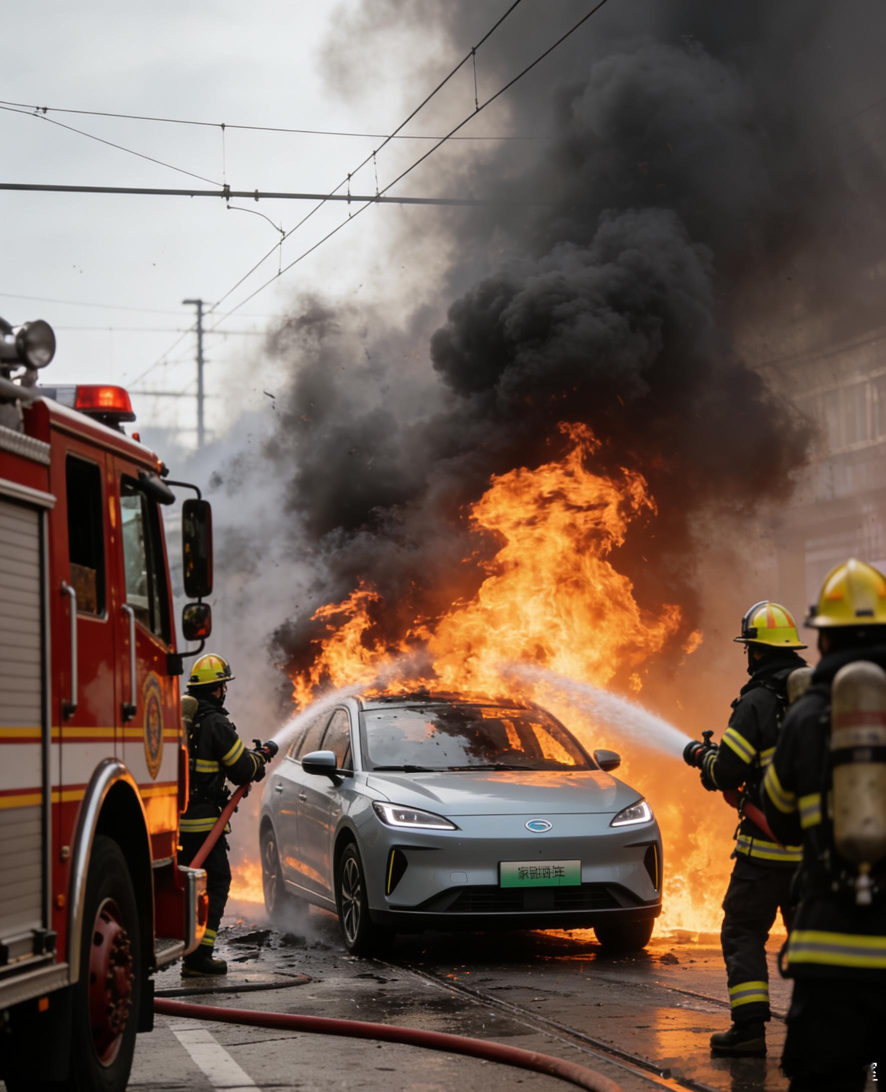  冷知识暴击：油车起火浇水能速灭，电车却要很长时间才能浇灭。刚开始还可能越浇越凶
