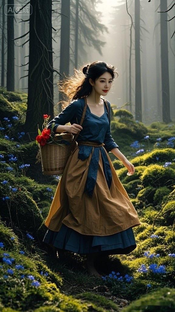 森林中的花仙子，静谧的午后时光🌳🌸