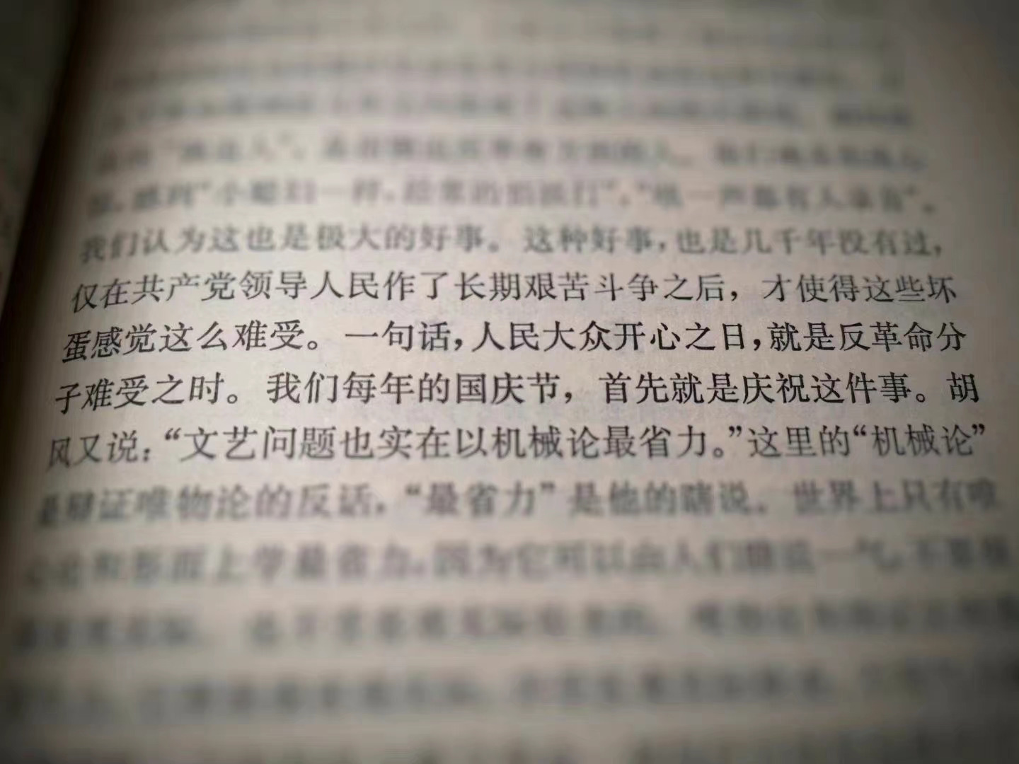 “人民大众开心之日，就是反革命分子难受之时。我们每年的国庆节，首先就是庆祝这件事