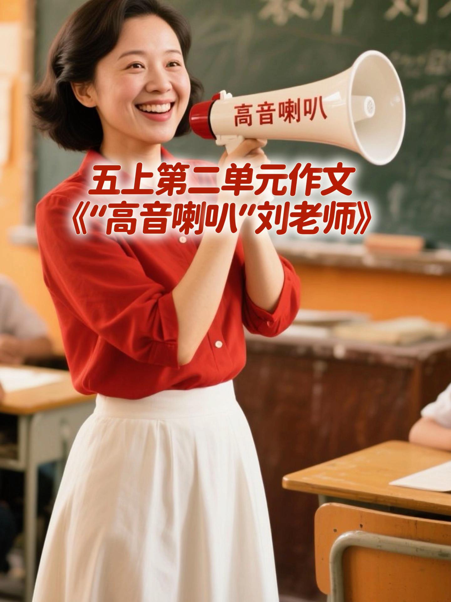 《“高音喇叭”刘老师》 优秀范文。家长必读， 小学五年级上册第二单元习...
