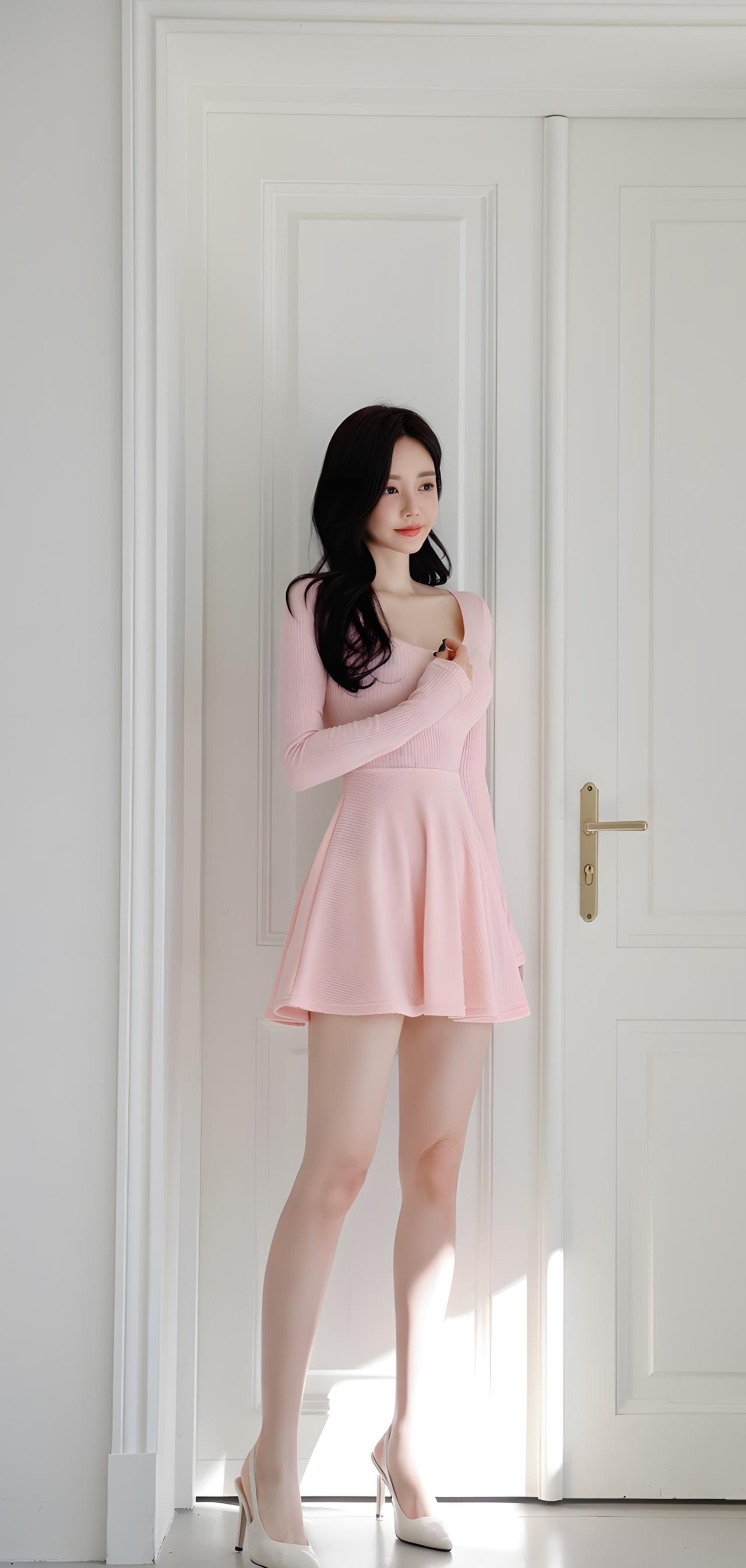 粉嫩少女风，甜美粉色连衣裙，优雅气质满满！💖✨