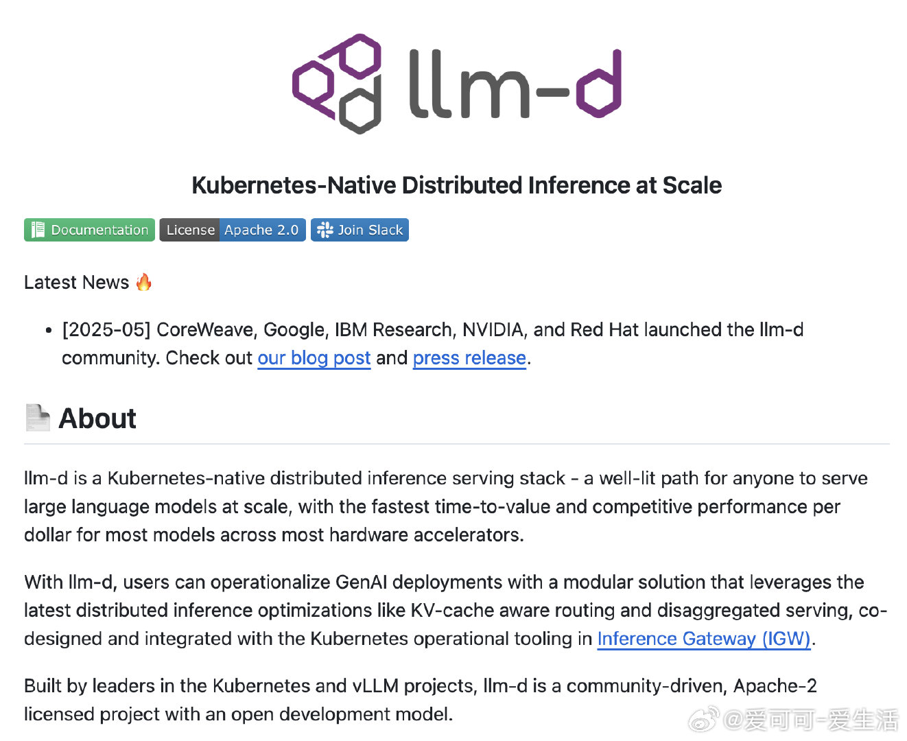 【[402星]llm-d：Kubernetes原生高性能分布式LLM推理框架，助