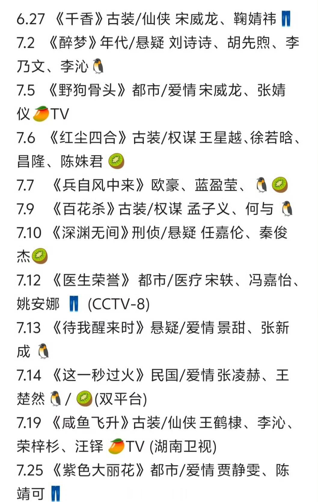 7月待播剧来啦，暑假档看哪部？ 