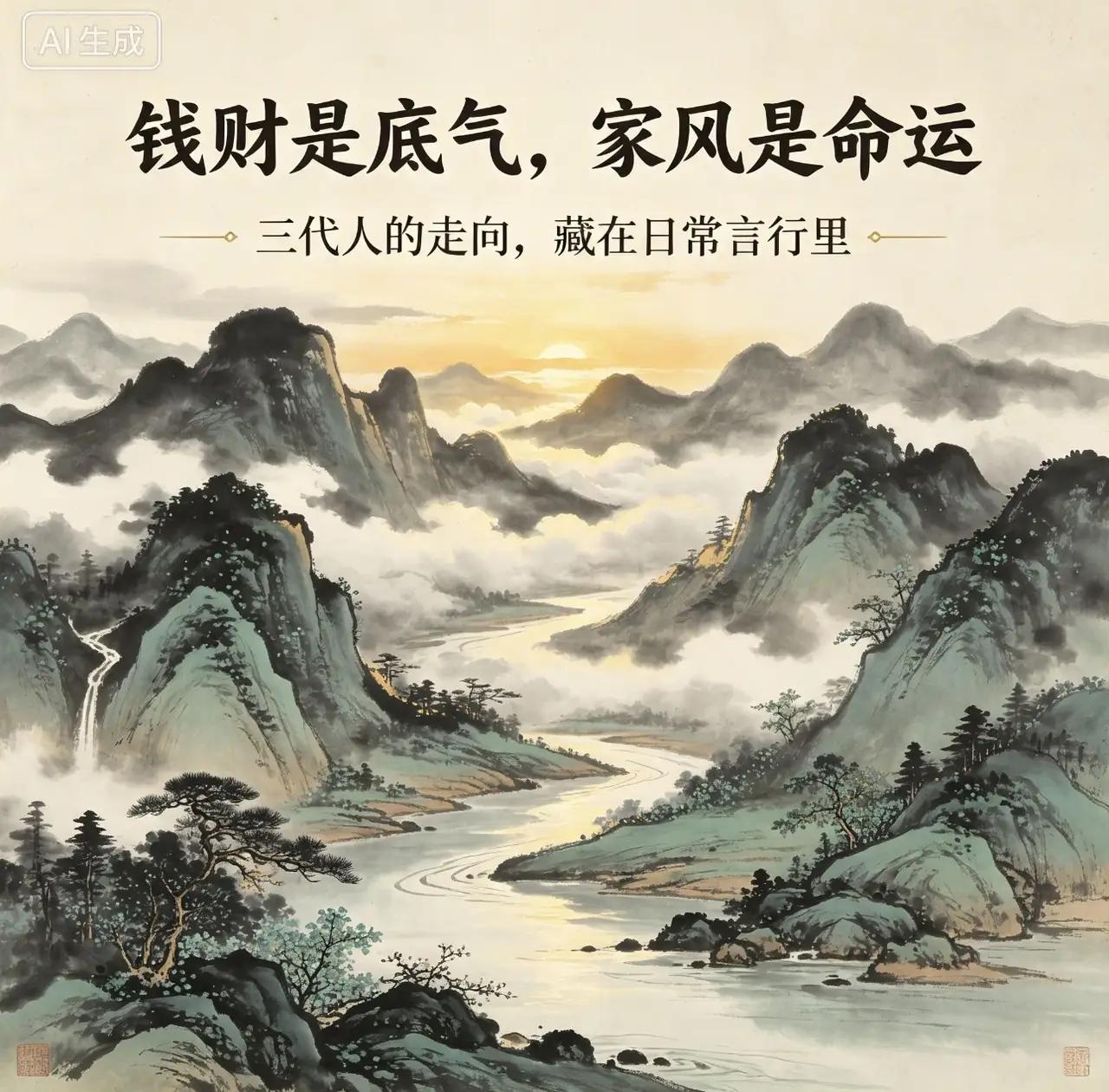 家兴看钱财，家旺看家风，读懂少走十年弯路。有人说：一个家的兴衰，看钱、看房、看地