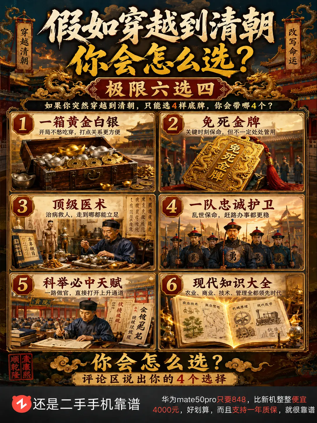 如果你穿越到清朝，怎样选可以在古代活的很好