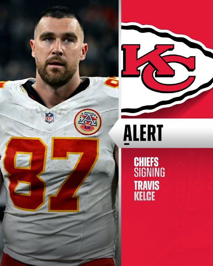 NFL转会期：酋长3年5470万美元续约近端锋凯尔西