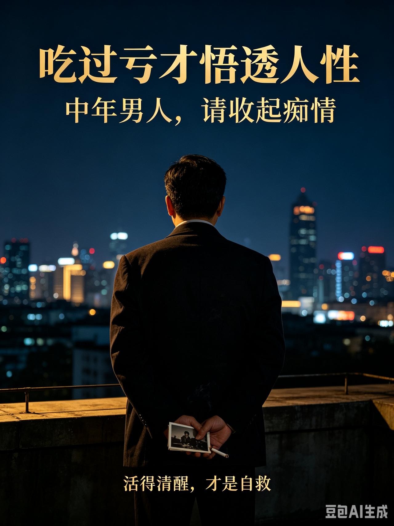 吃过亏才悟透人性：中年男人，请收起痴情，活得清醒
 
导语：很多人生道理，别人说