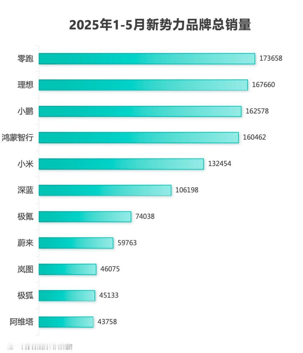 接下来的新势力格局会是怎样的？
 
凭借着45067台的交付量，零跑不仅斩获五月