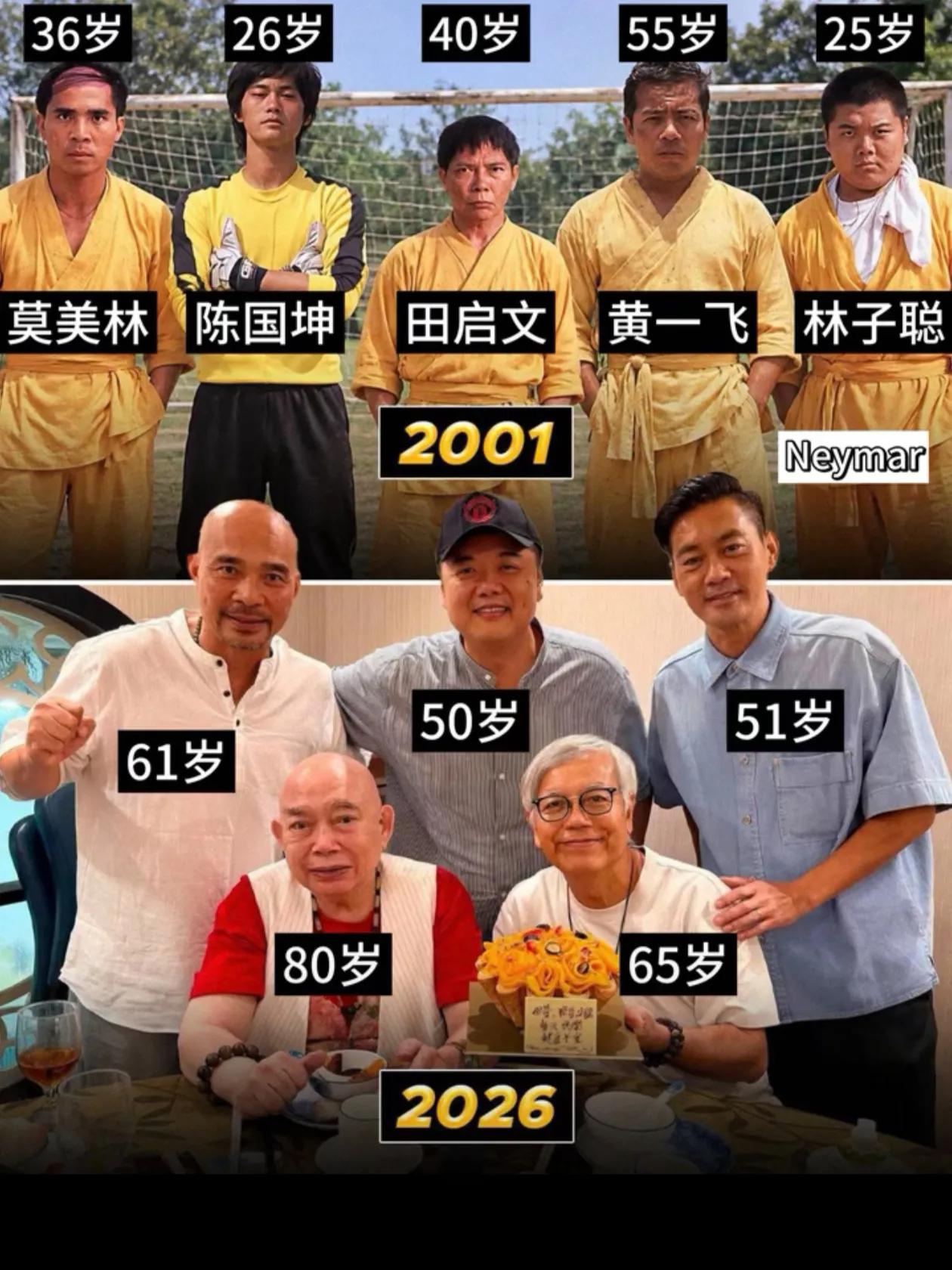 当年的少林足球队，25年后再聚首 一晃25年，当年在球场意气风发的师兄弟，容颜随