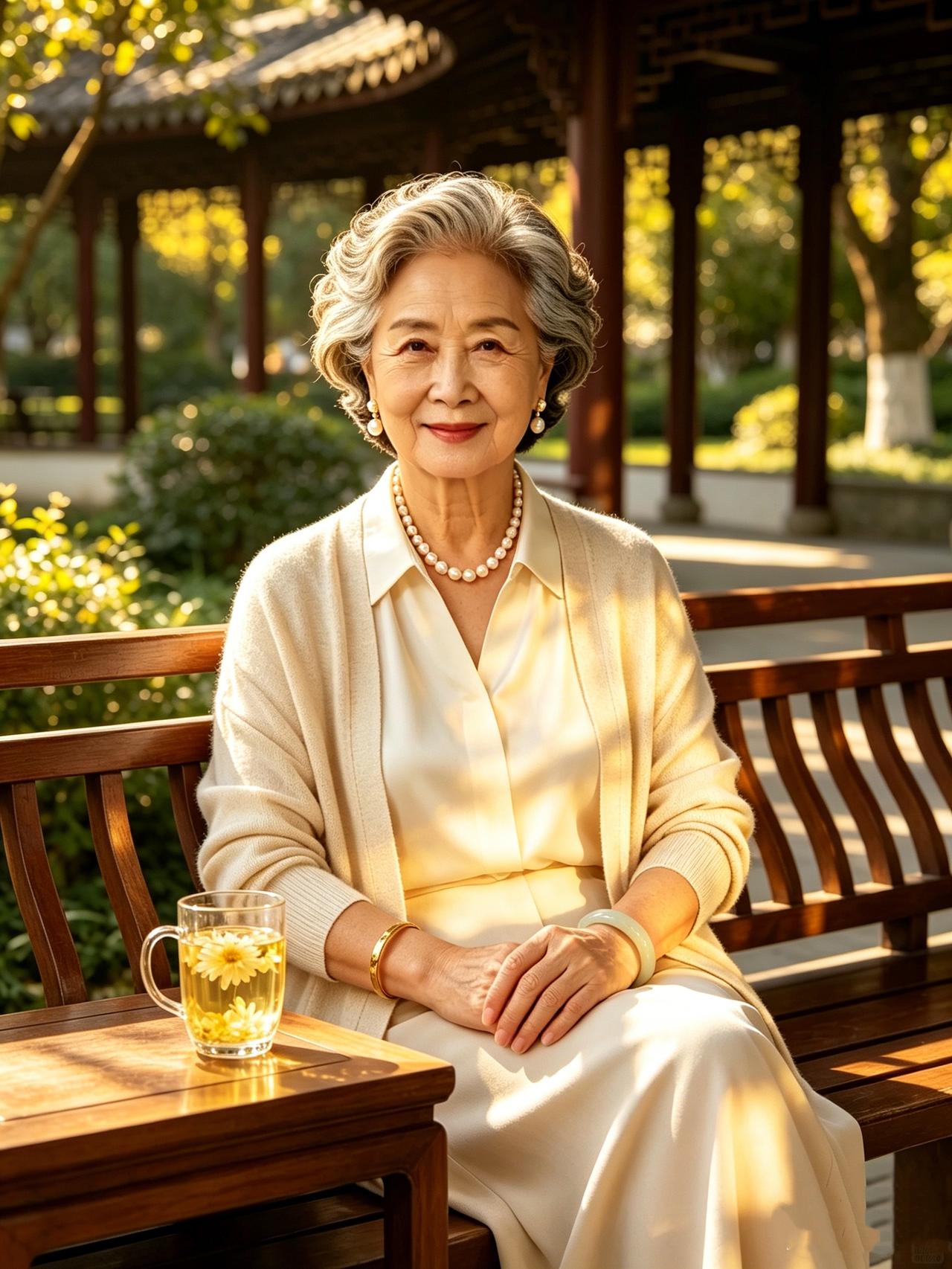 在三线城市的公园碰到这么优雅的姐妹（目测70岁左右），太难得了。
气质优雅，身材