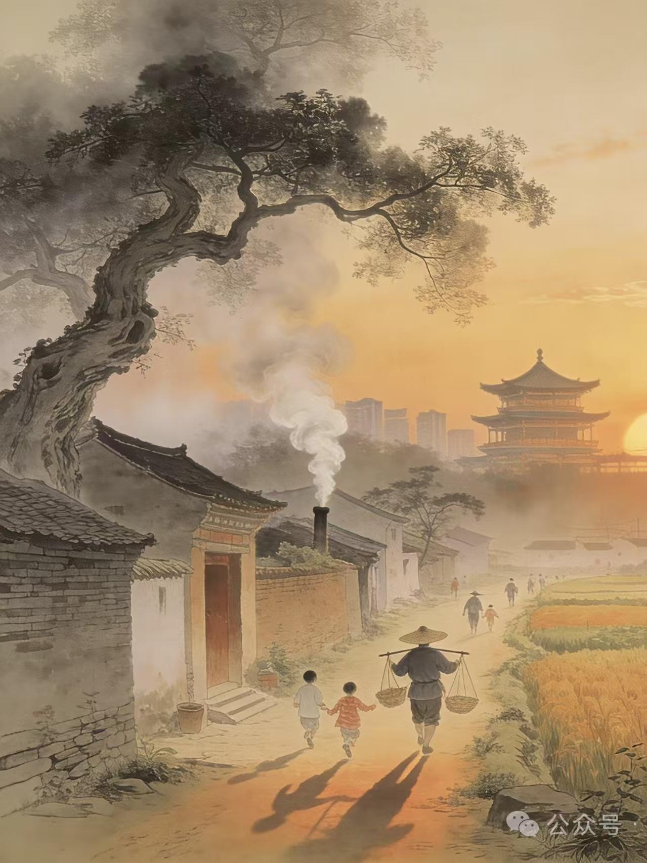 塞鸿秋·炊烟旧忆
老槐枝上流年锁，
一缕炊烟牵梦破。
晨开晓雾薪红火，
晚风漫送