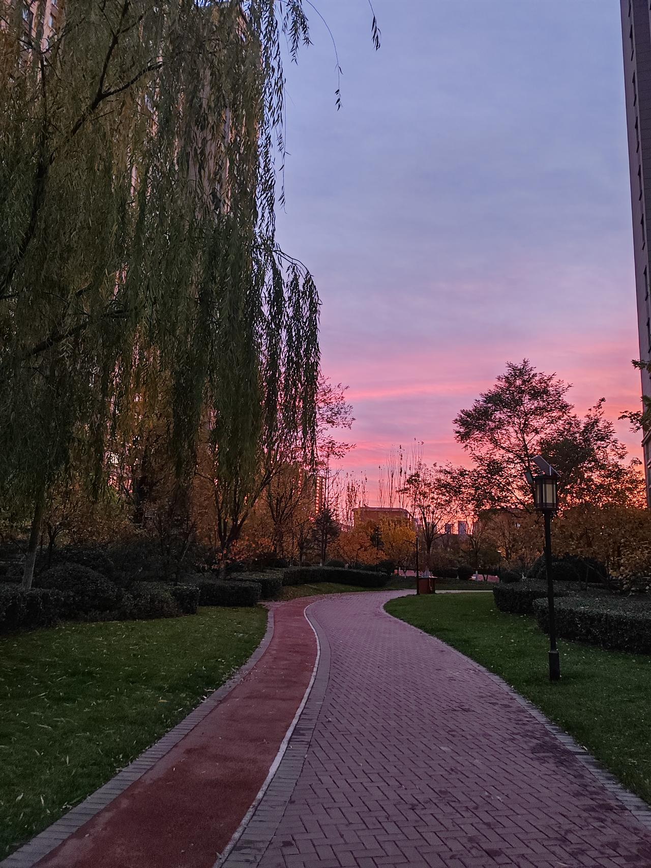 今天早上的天空好美，跑步走起🏃🏃