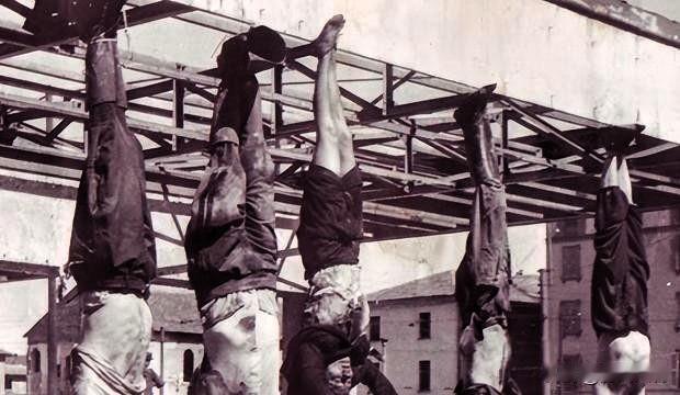 1945年4月28日，意大利法西斯独裁者贝尼托·墨索里尼与他的情妇克拉拉·贝塔西