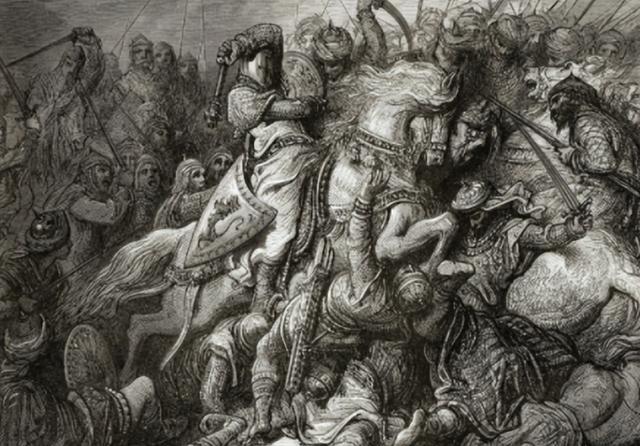 在十字军东征当中，条顿骑士团起到了举足轻重的作用，他们与阿拉伯骑兵交战，丝毫不落