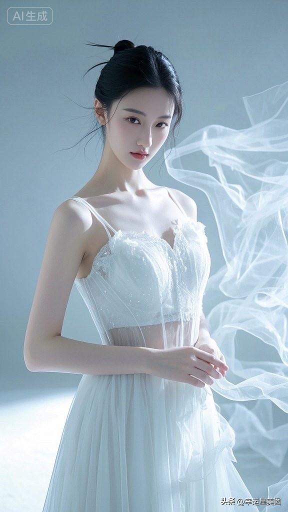 梦幻白纱裙，仙气飘飘，自然光下更显优雅。
