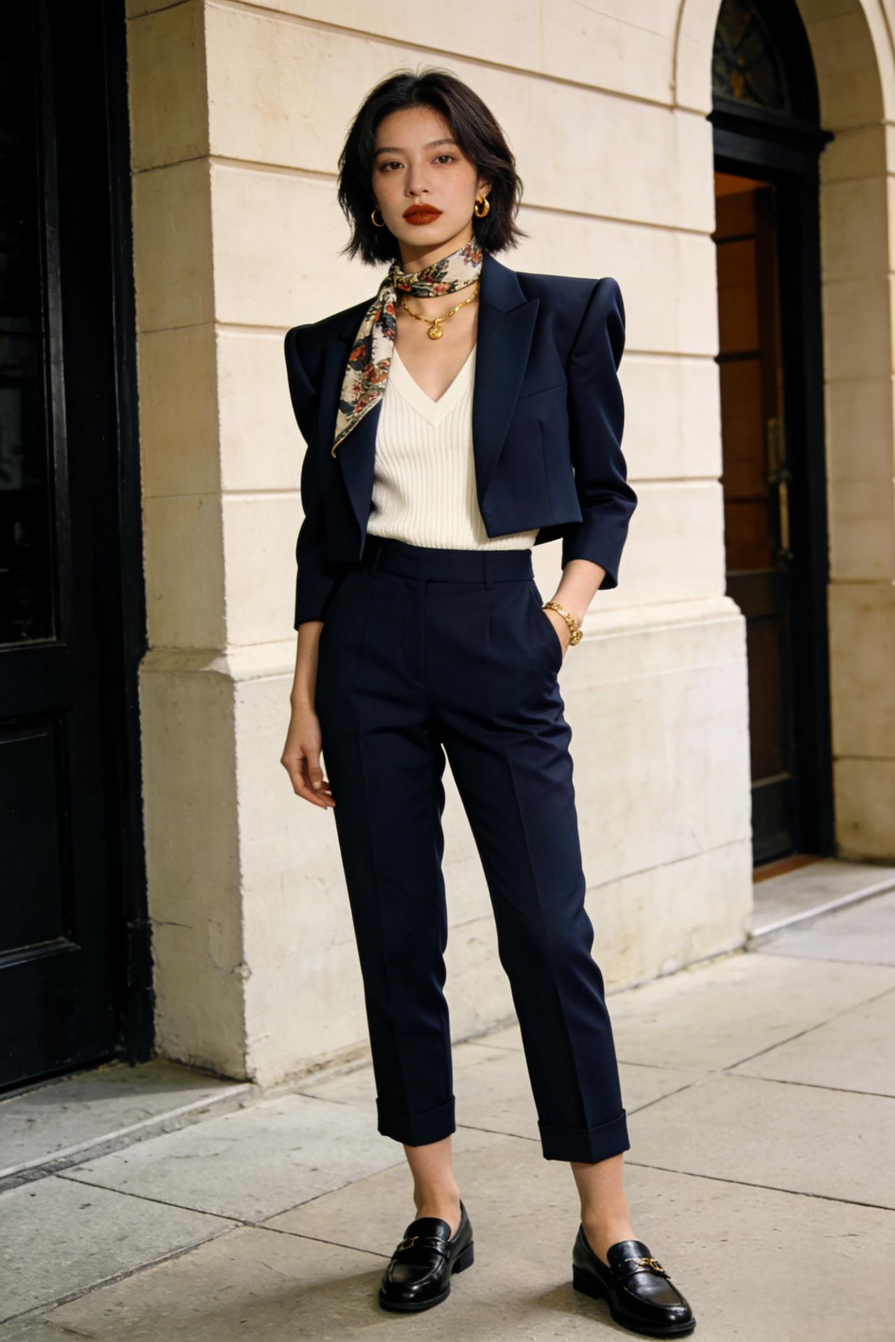 一、核心原则：得体的底层逻辑
松弛有形：服装需留有余地却线条清晰，避免过紧暴露缺