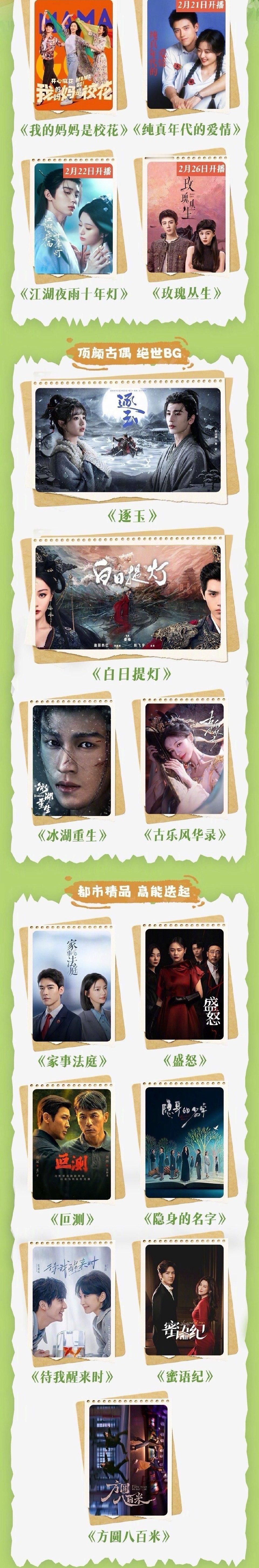 🐧开年大剧片单汇总，期待哪部剧？ 