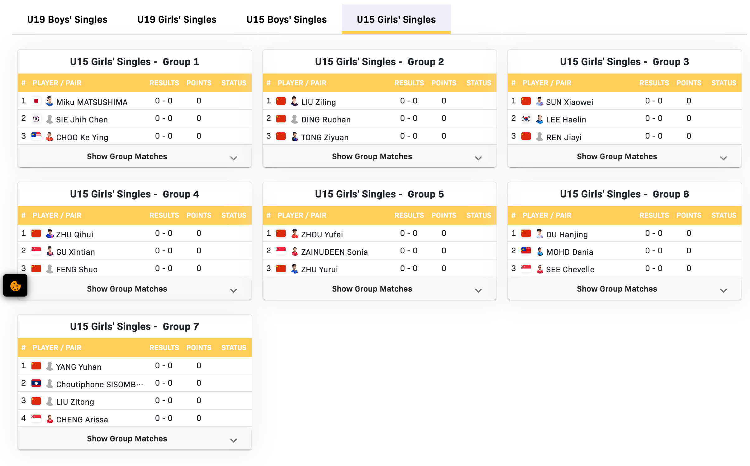 2026WTT中国青少年大满贯｜U15女单分组Group1：松岛美空🇯🇵、谢