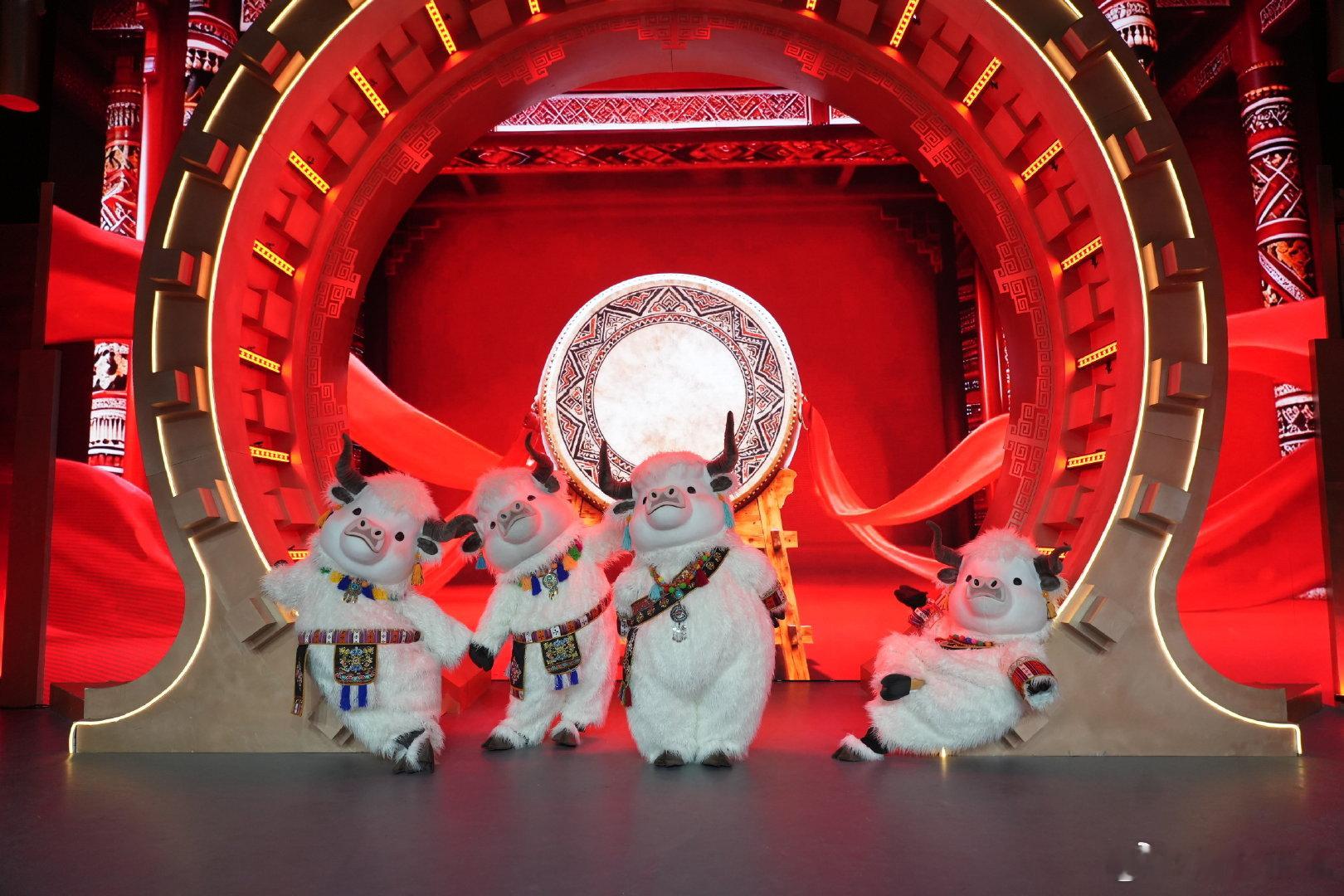 拉萨这4头牛的舞姿还是太曼妙了给我们带来了曼妙舞姿的舞台的呀，春晚惊喜不断！拉萨
