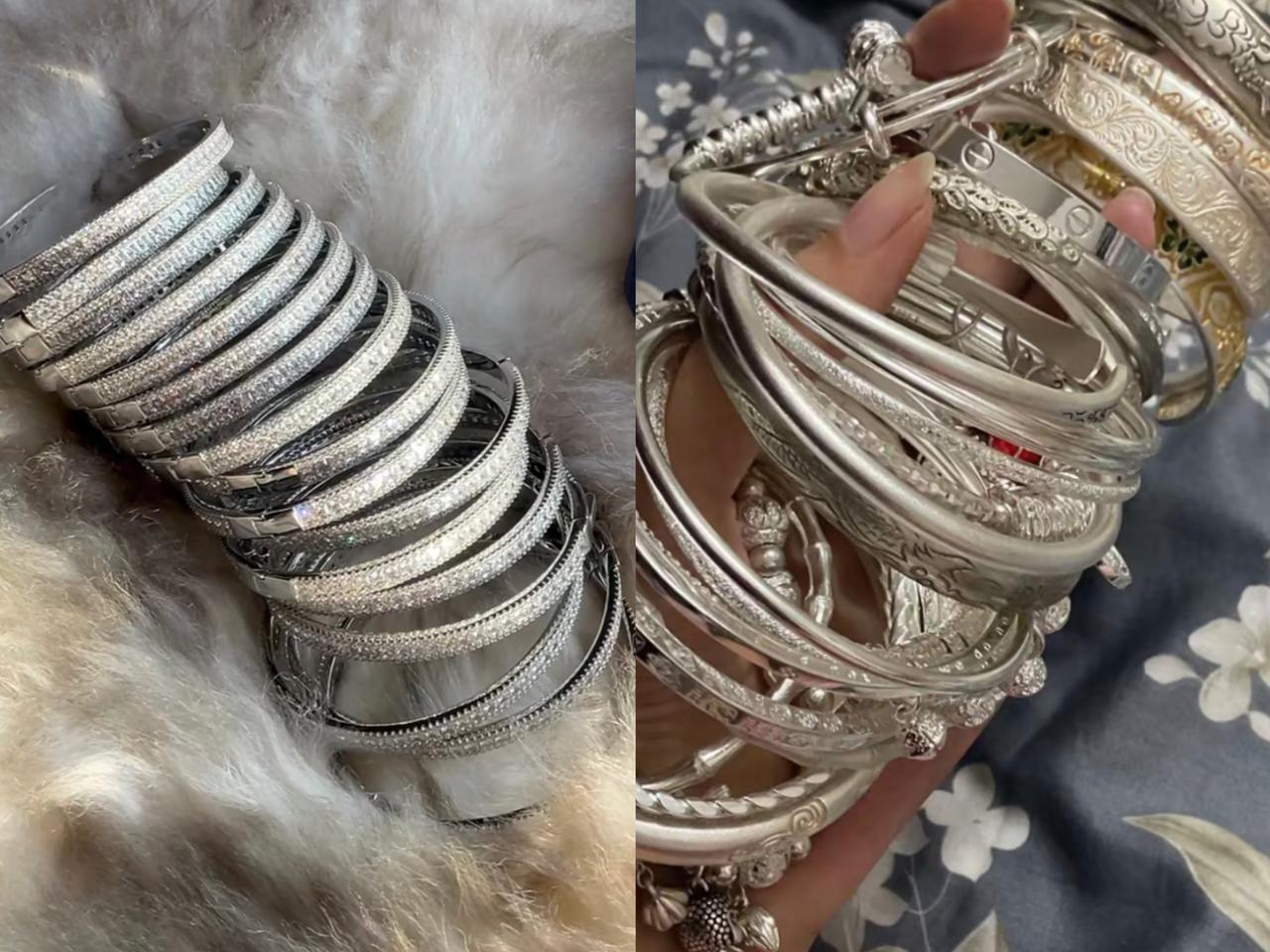 前年分家时婆婆给了我一盒银镯子，我去首饰店称了一下，总共2500克，当时老公让卖