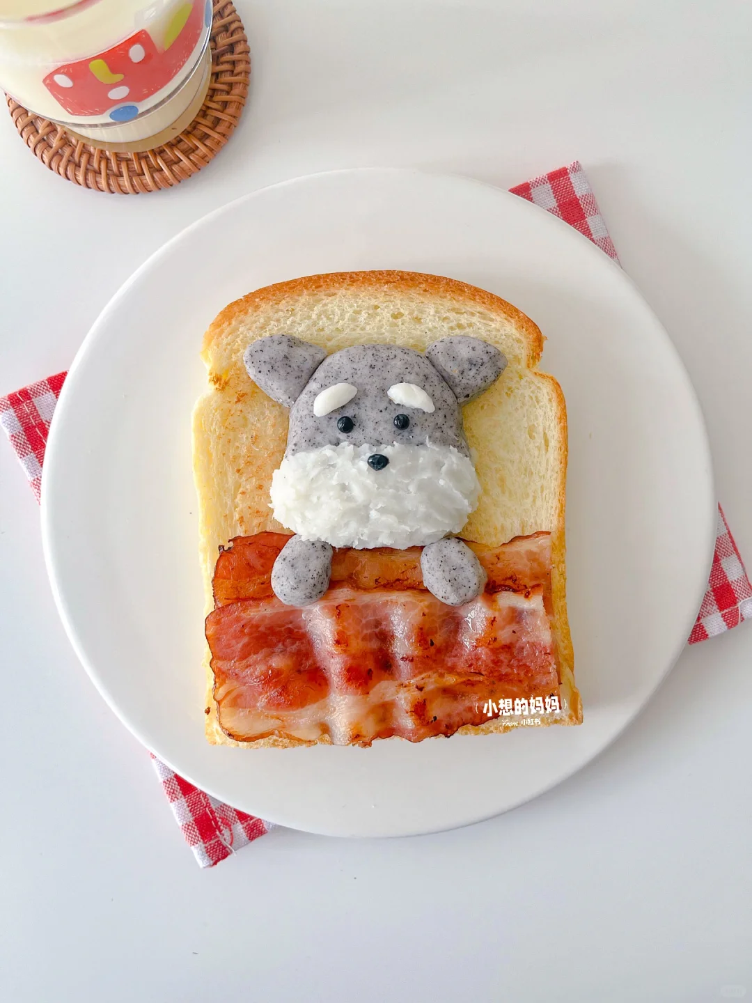 小朋友早餐｜雪纳瑞🐶狗狗吐司🍞可爱附教程