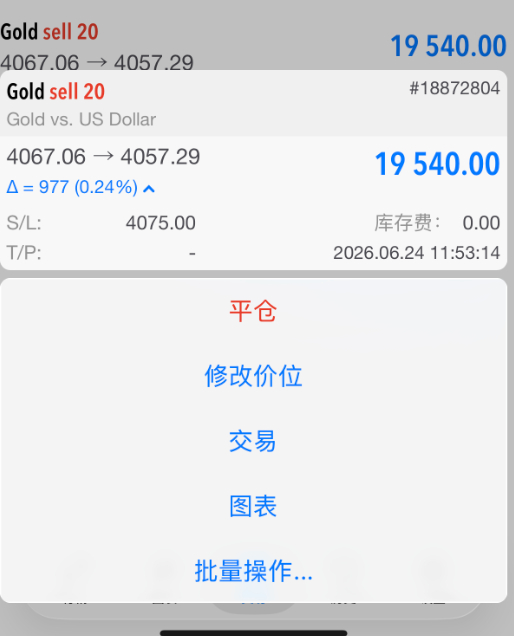 不少人还在盲目跟风追多黄金，老牛早已带着粉丝精准把握空头机会！依托4067位置果