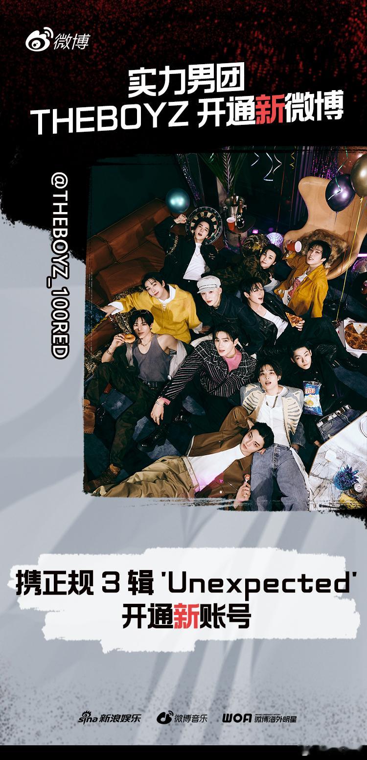 THEBOYZ新开账号 正式和大家介绍 携正规三辑'Unexpected' 以全