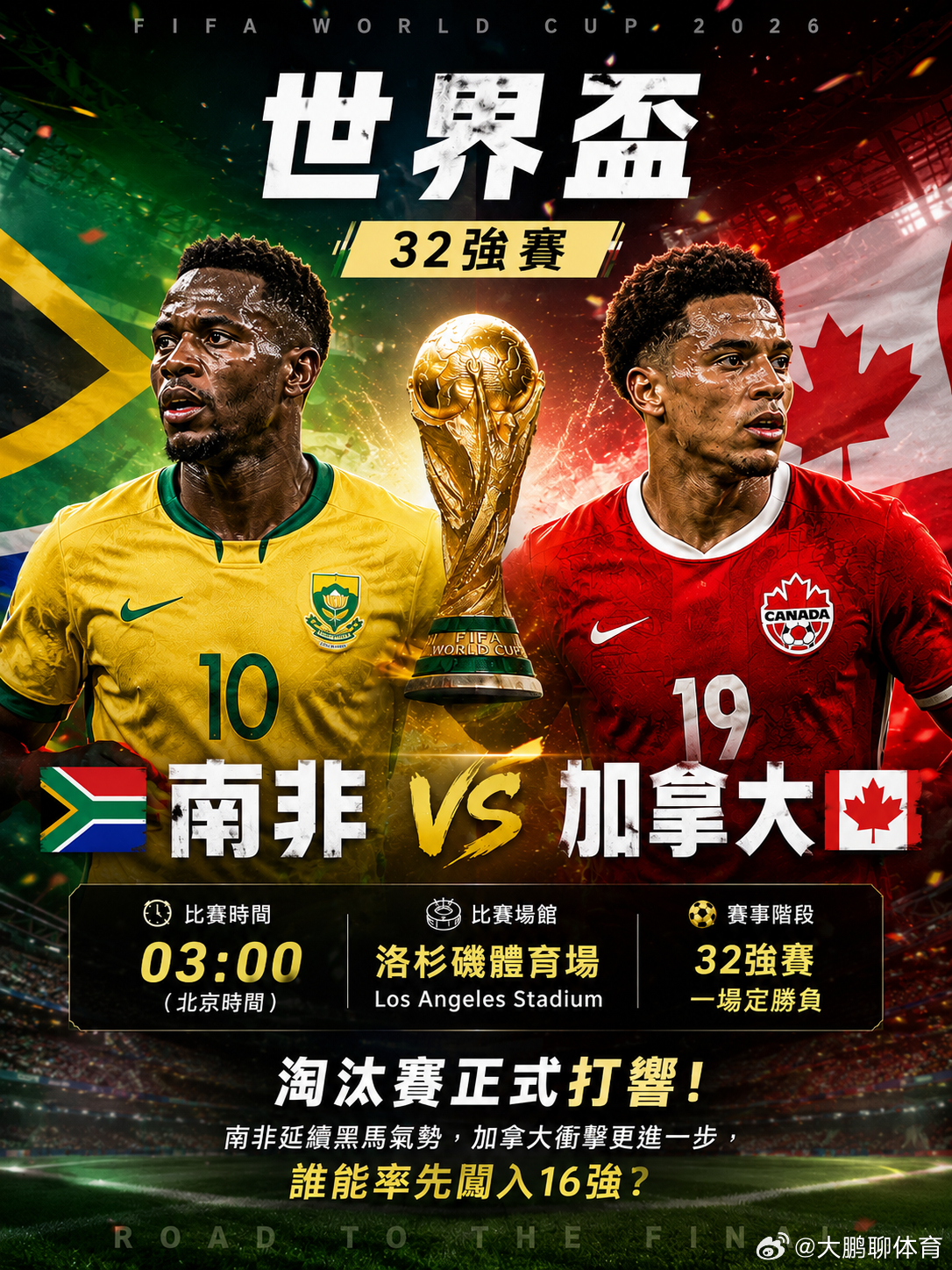 2026世界杯🏆32强赛，淘汰赛正式打响4年一度足球盛事，4年再一次相遇一起看