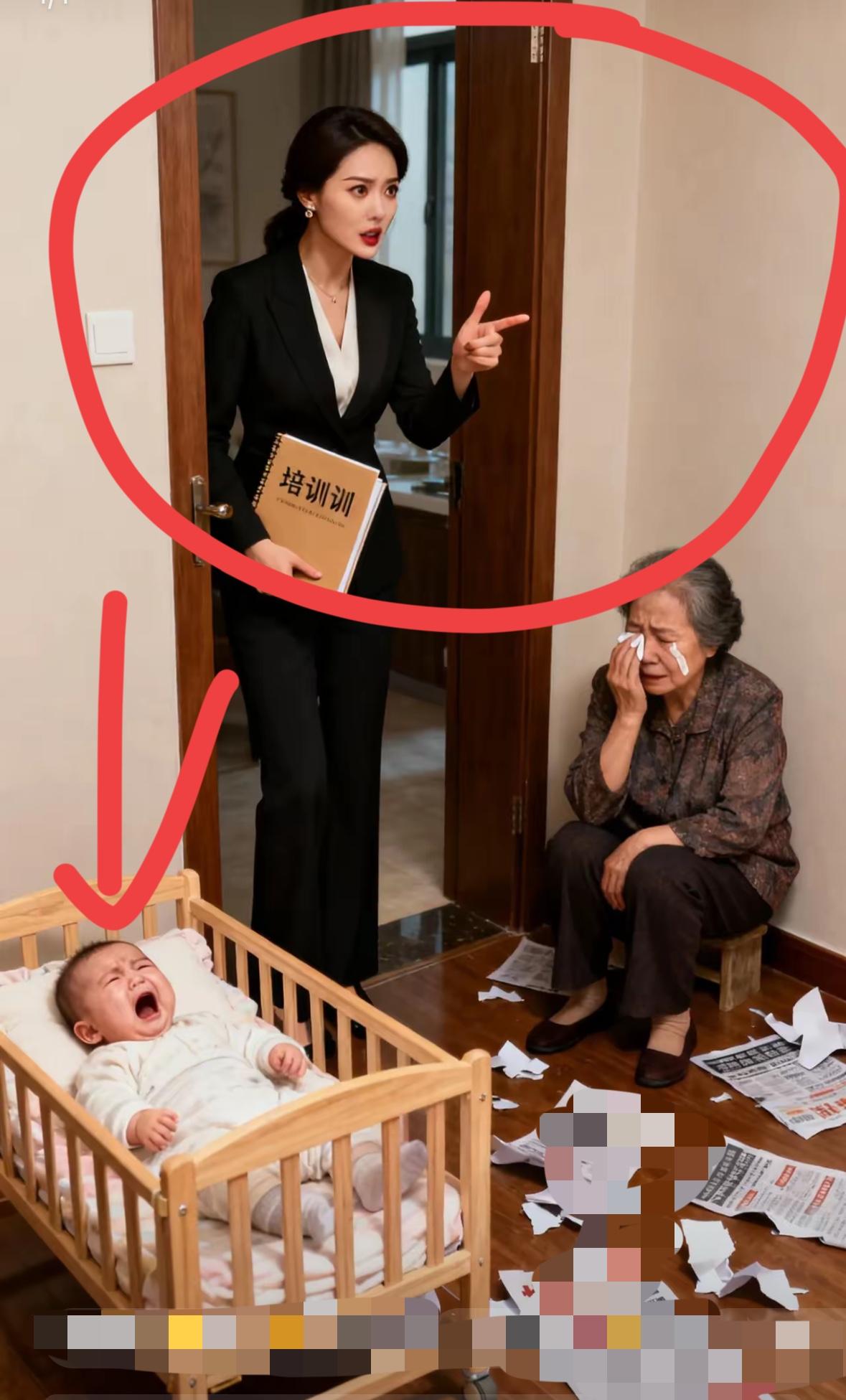 一位邻居家，近来气氛非常紧张，公公处在爆发的边缘上。
​这家儿媳妇儿，年初生下了