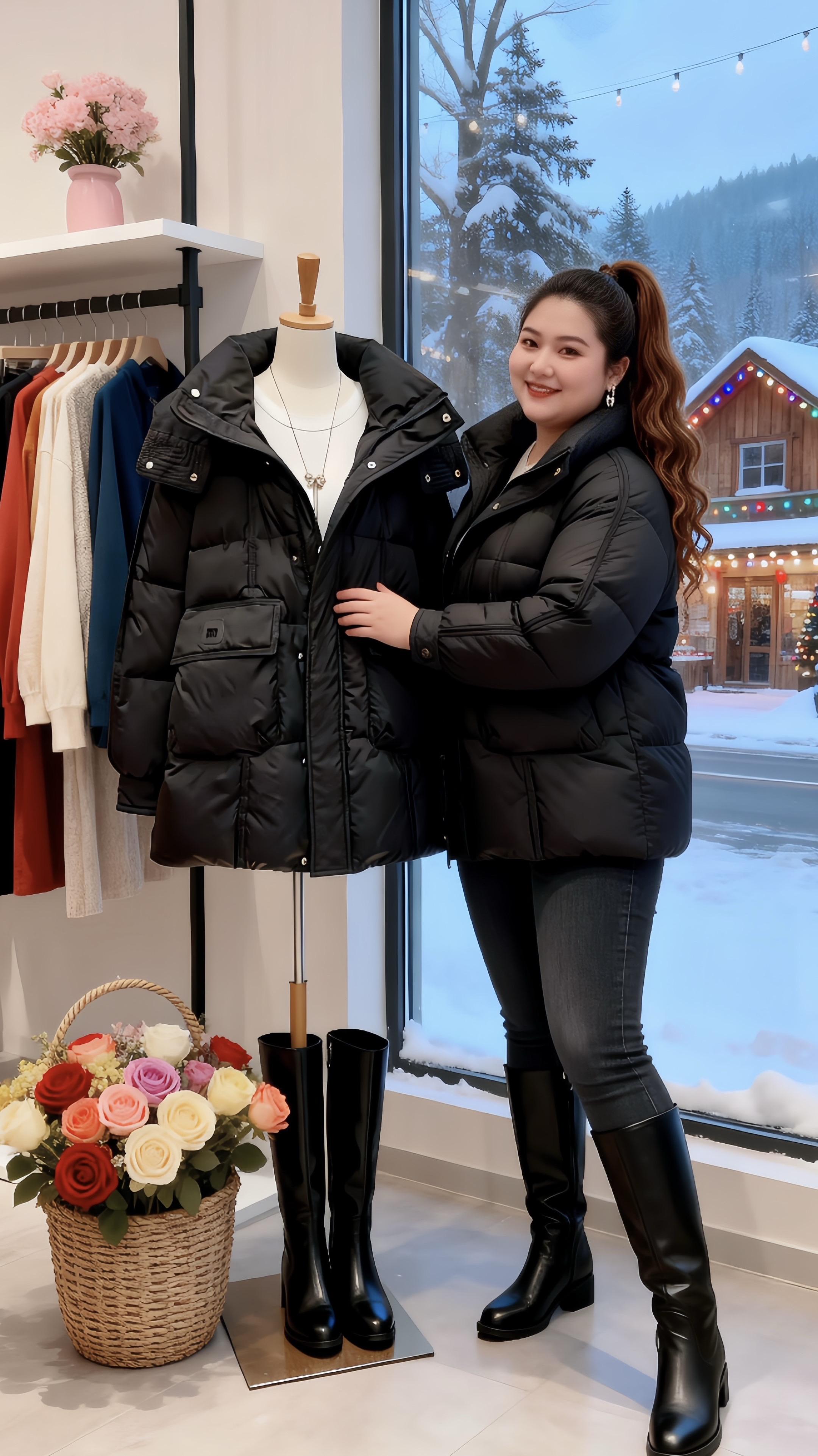 大码女装 棉服 加厚保暖年底微胖女生体面穿搭胖妹妹的冬季有效穿搭