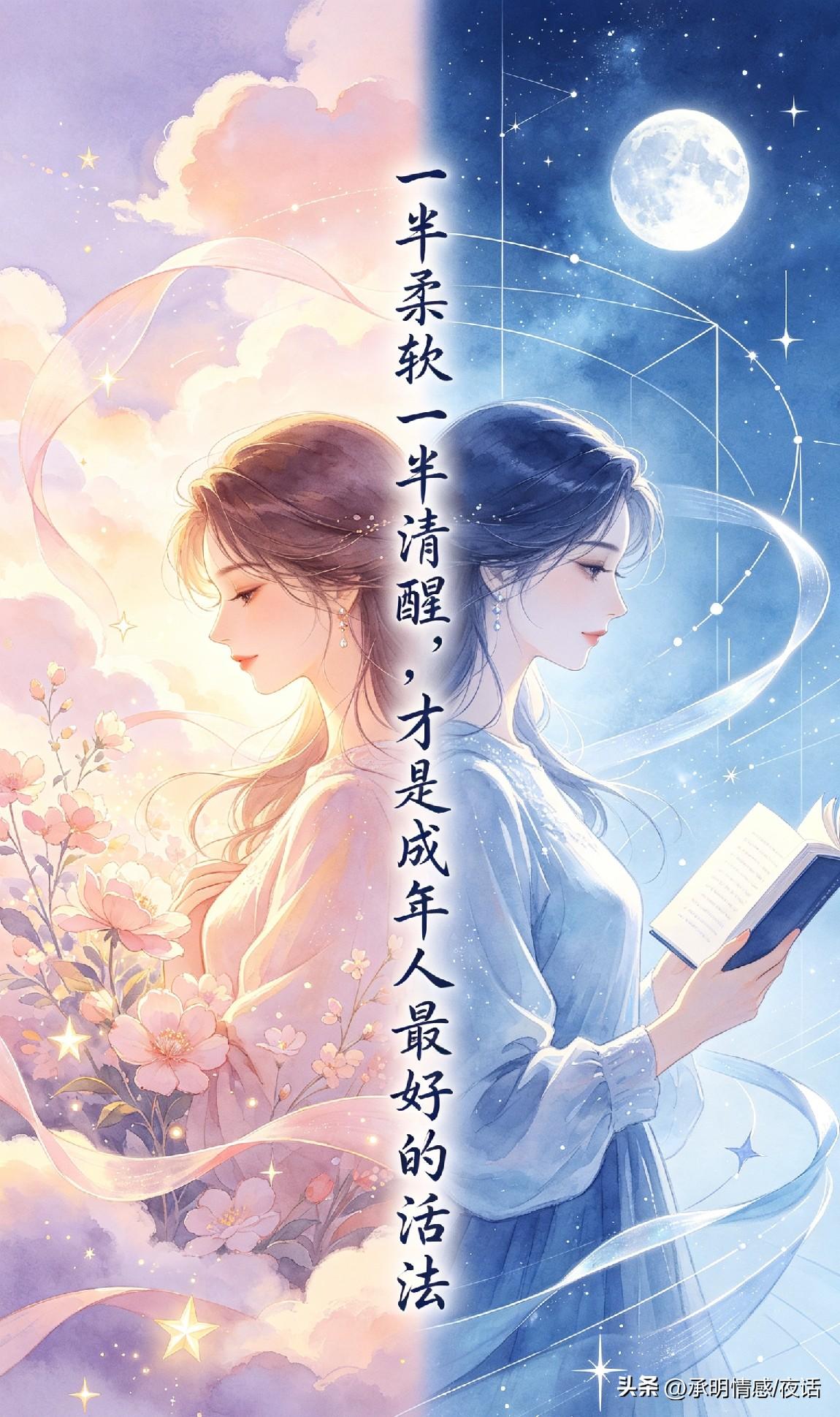 你知道吗？ 看待世界别走两个极端，一半柔软一半清醒，才是成年人最好的活法。

柔